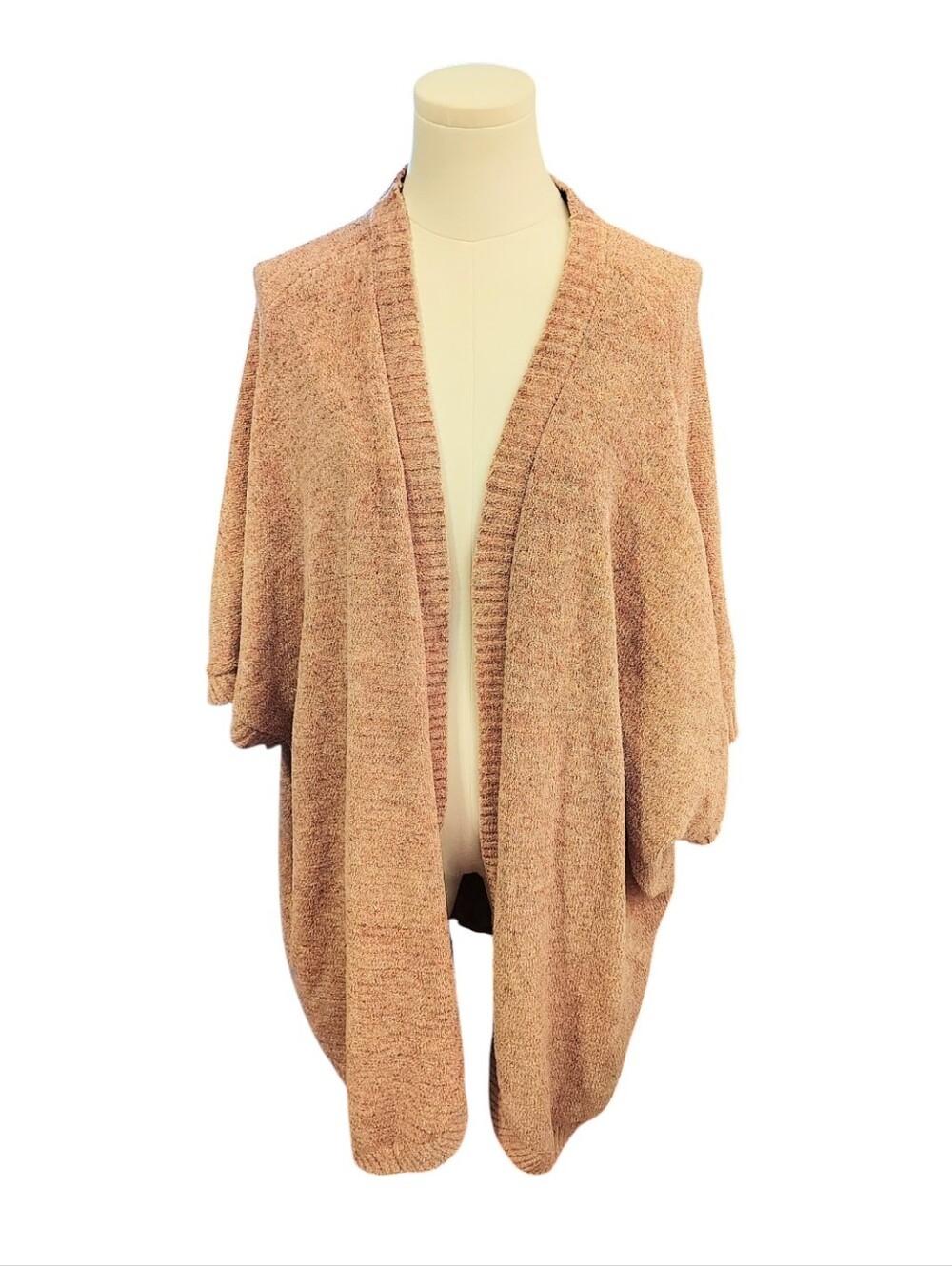 Torrid So Soft Pinkish Tan Textured Extra Long Shrug Sweater Wrap Size 5X Plus
